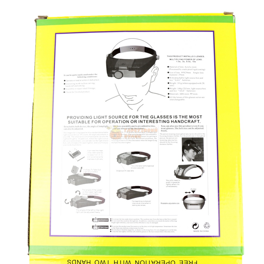Бінокуляр зі змінними пластмасовими лінзами та LED підсвіткою – фото