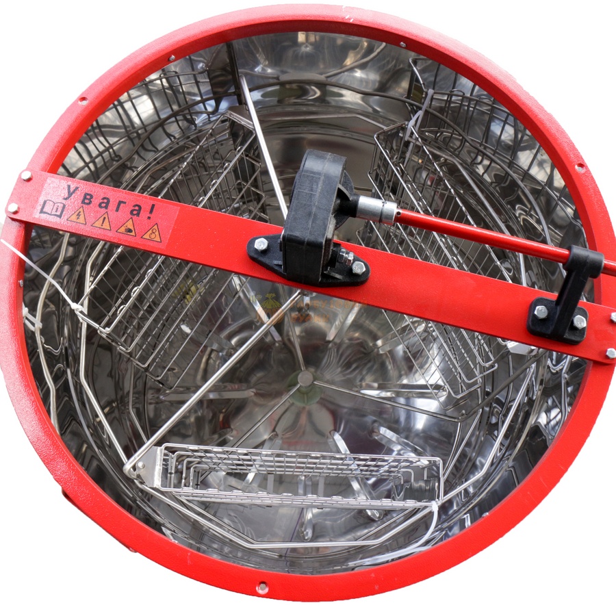 Медогонка 3-х рамкова поворотна (бак, касети сітчаті та деталі ротора нержавіючі, кран пластмасовий) "АВВ-100" – фото