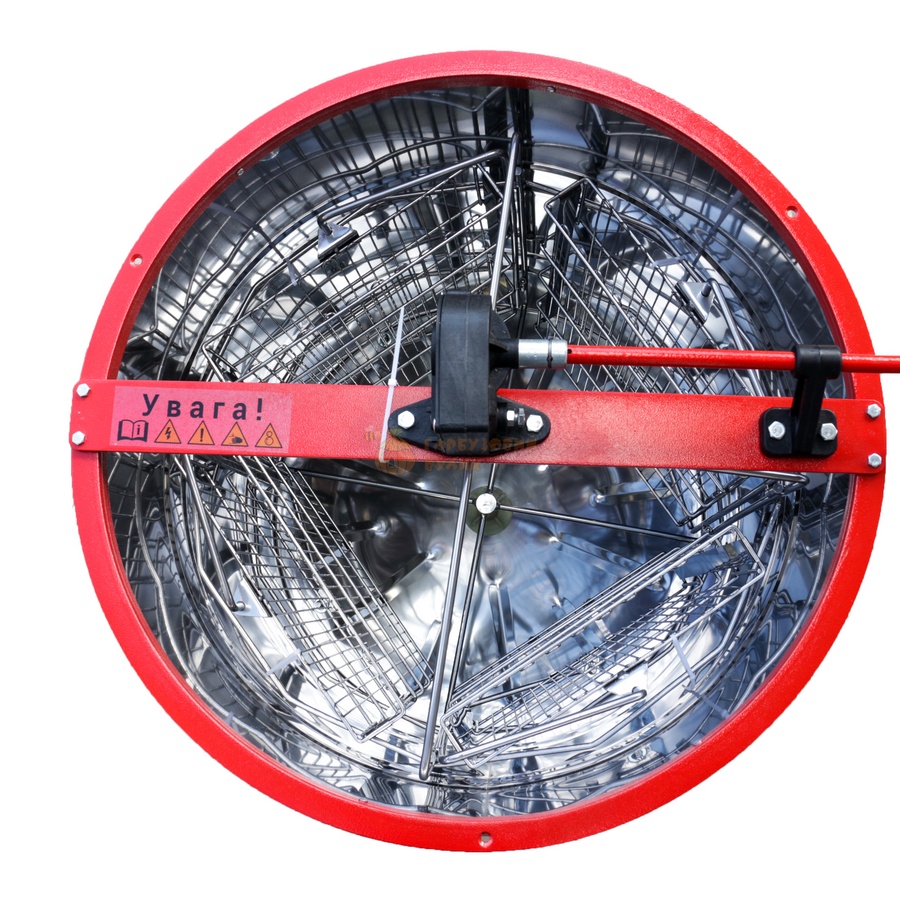 Медогонка 4-х рамкова поворотна (бак нержавіючий, касети сітчаті та деталі ротора порошкове фарбування, кран пластмасовий) "АВВ-100" – фото