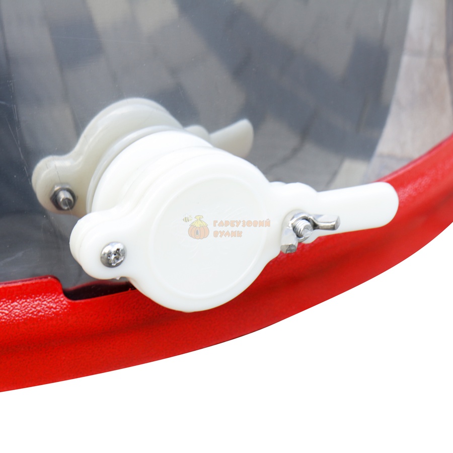 Медогонка 4-х рамкова поворотна (бак нержавіючий, касети сітчаті та деталі ротора порошкове фарбування, кран пластмасовий) "АВВ-100" – фото
