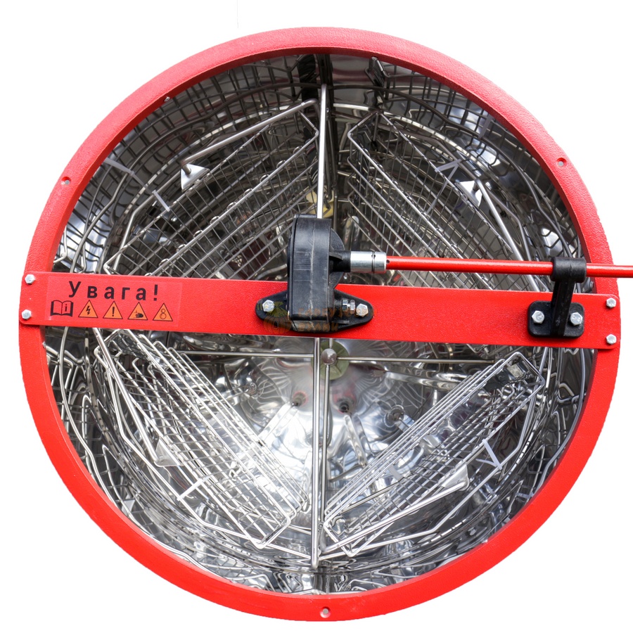 Медогонка 4-х рамкова поворотна (бак, касети сітчаті та деталі ротора нержавіючі, кран пластмасовий) "АВВ-100" – фото