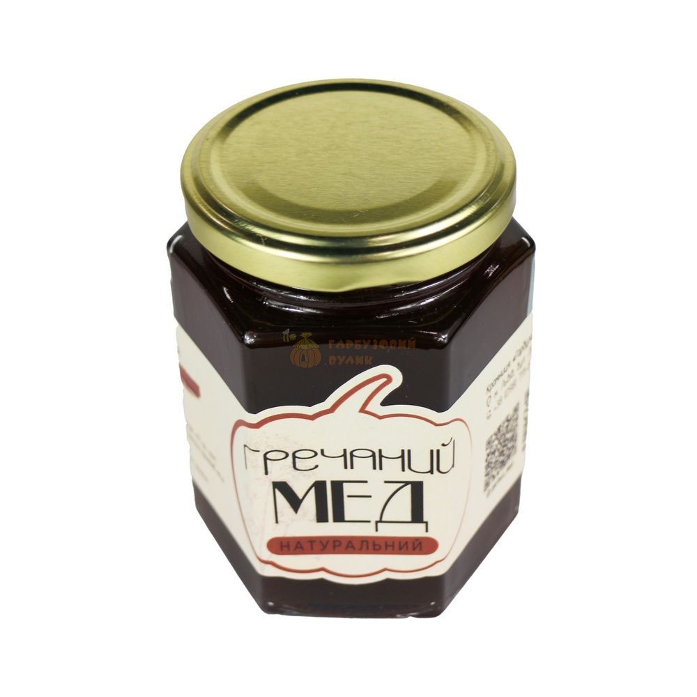 Мед гречаний 0,28л./скло банка шестикутна (фас. 0,35кг.) &ndash; фото