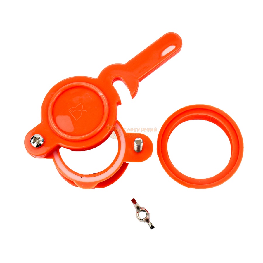 Клапан (кран) пластиковий (червоний/оранжевий) O 48 мм – фото