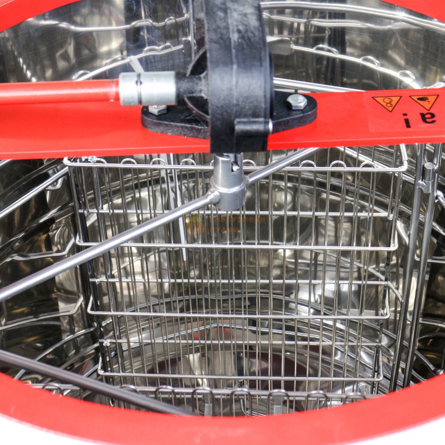 Медогонка 2-х рамкова поворотна (бак та касети сітчаті нержавіючі, деталі ротора порошкове фарбування, кран пластмасовий) "АВВ-100" – фото