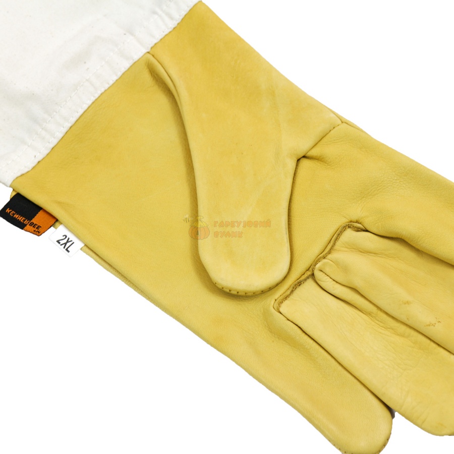 Рукавиці пасічника шкіряні з нарукавниками жовті "KennerBee" – фото