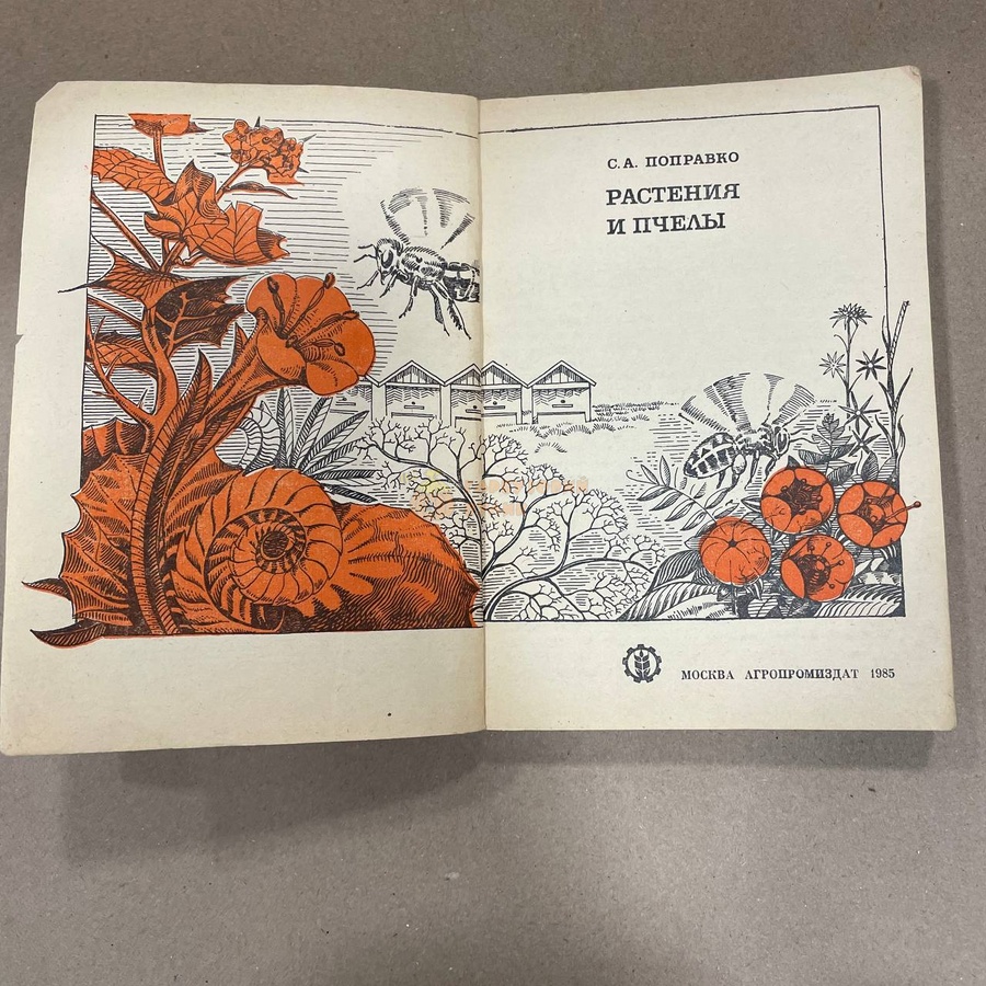 Книга "Растения и пчелы" Поправко С.А. М. 1985 г./240с. – фото