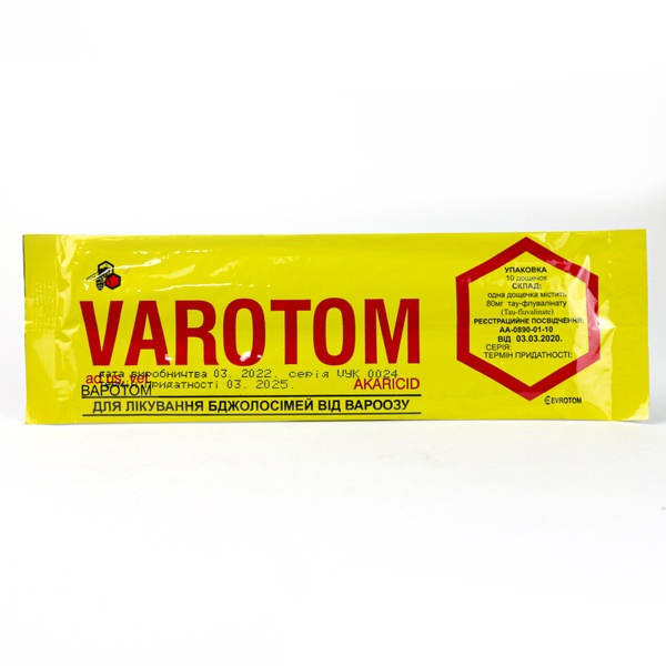 Варотом (флувалінат)(упак.10 смужок) "VAROTOM"Сербія – фото