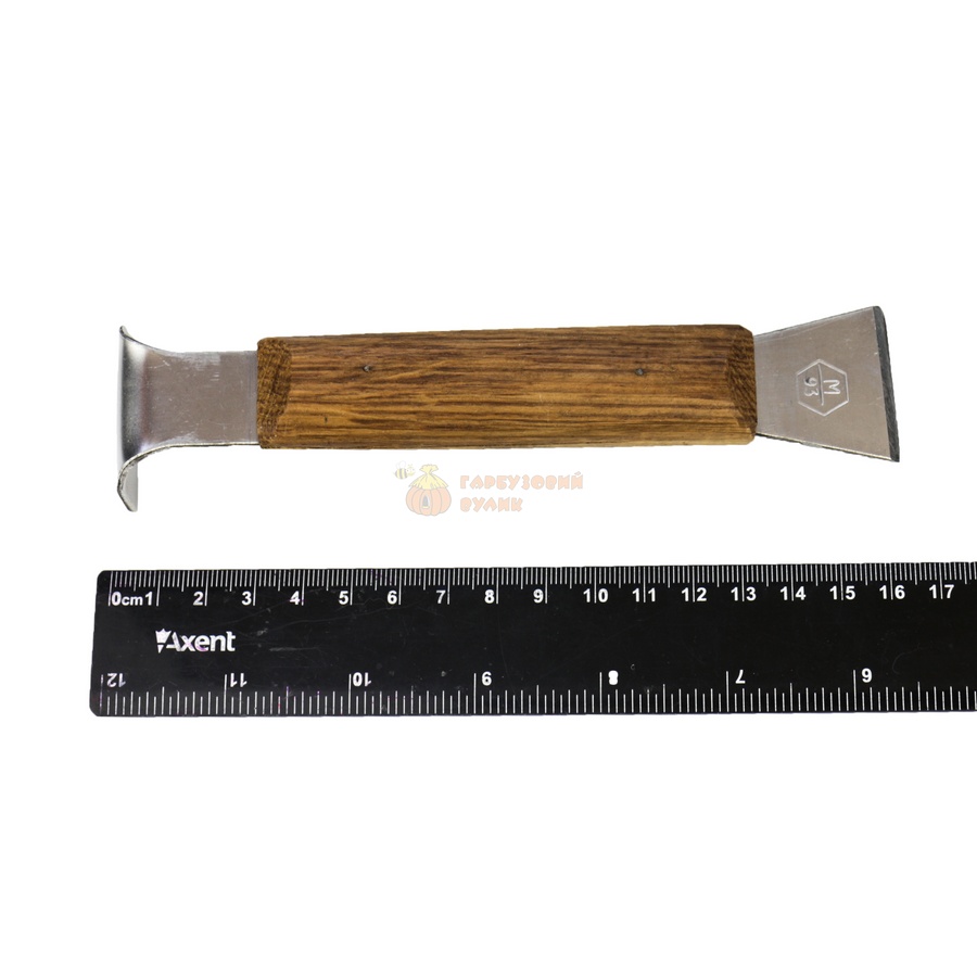 Стамеска пасічна 160 мм (нержавіюча) дерев'яна ручка ТМ "Меліса-93" – фото