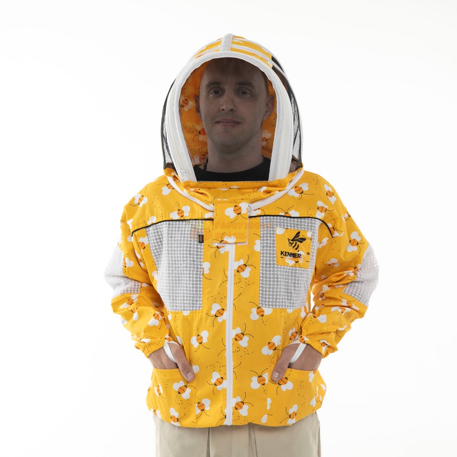 Куртка пасічника "жовті бджілки" вентильована (бавовна) "KennerBee" – фото