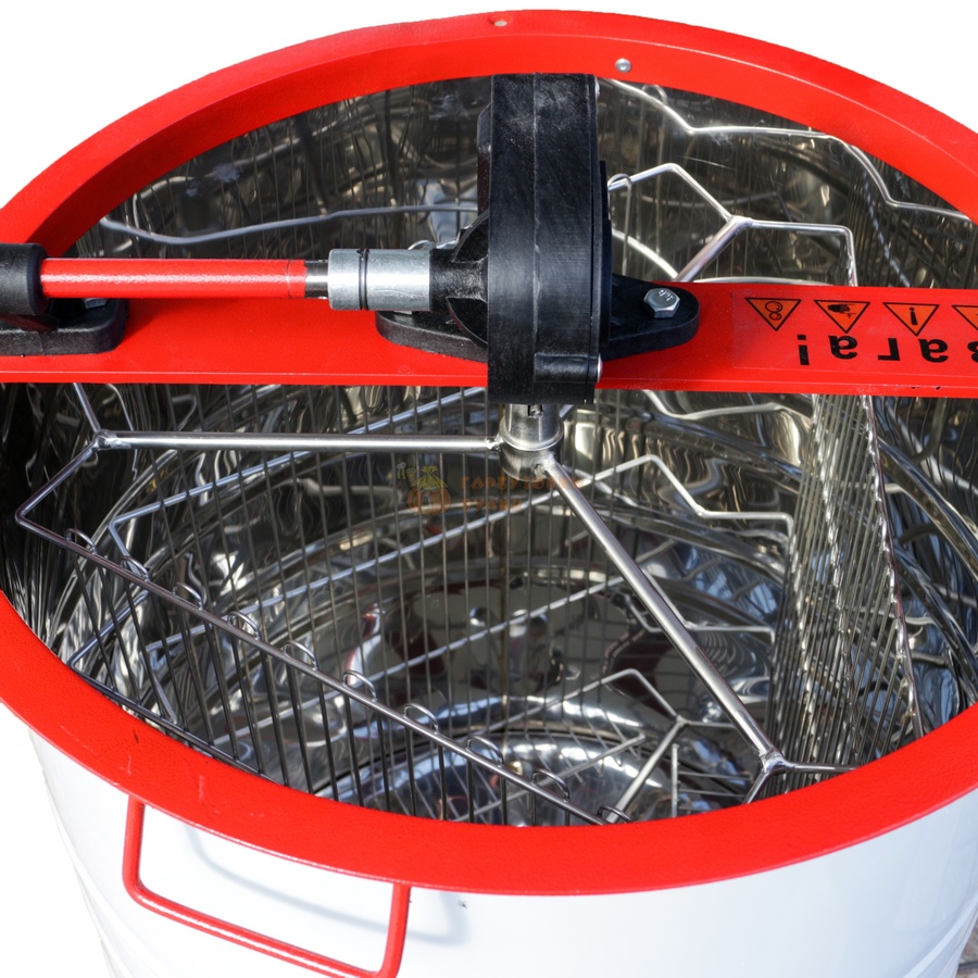 Медогонка 3-х рамкова неповоротна (бак, касети та деталі ротора нержавіючі, кран пластмасовий) "АВВ-100" – фото