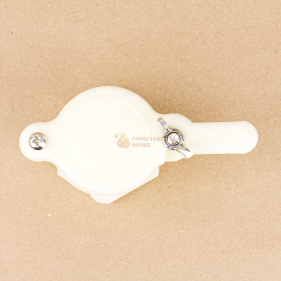 Кран зливний для медогонки пластмасовий (бежевий) Ø50mm – фото